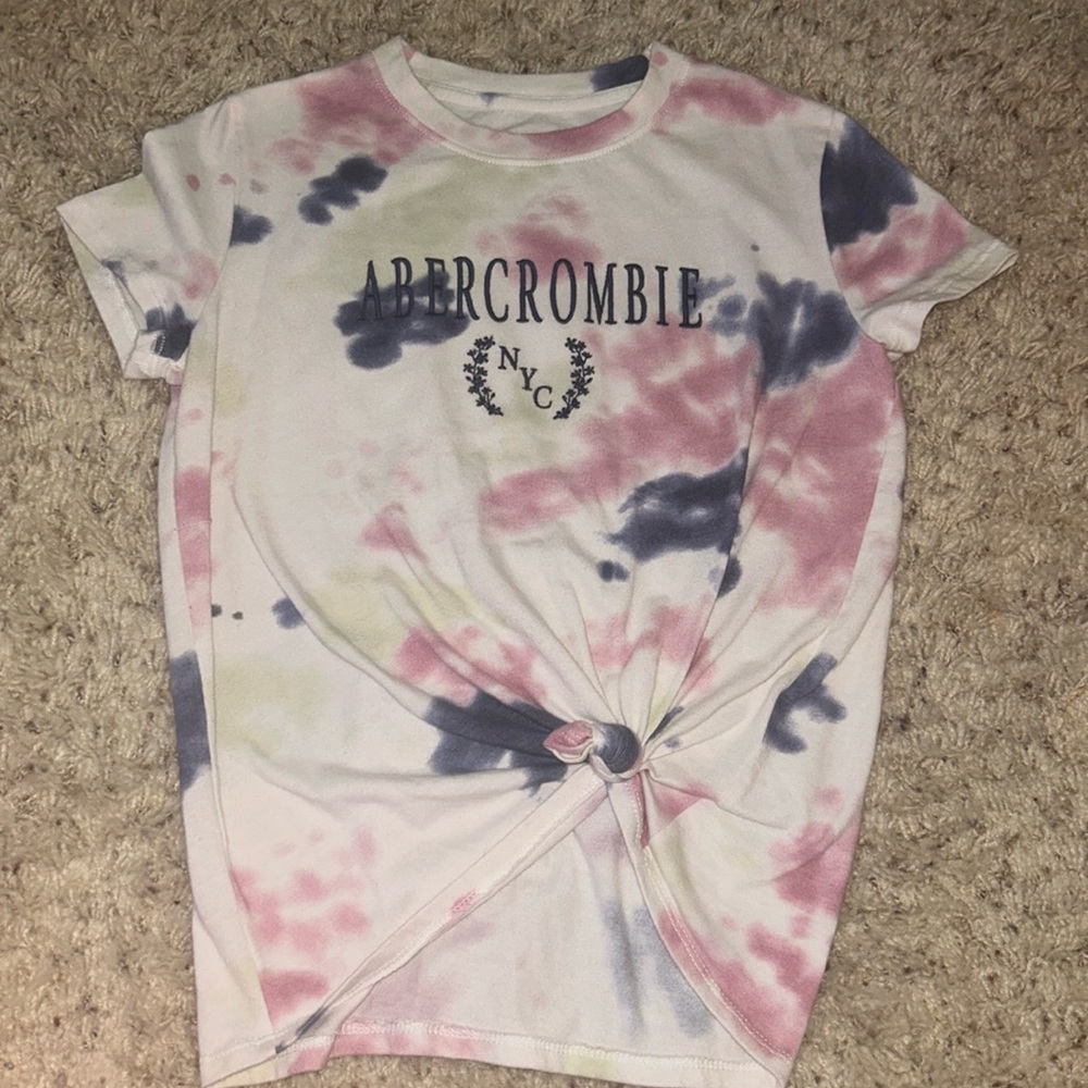 Abercrombie crew neck tie die knotted tee shirt
